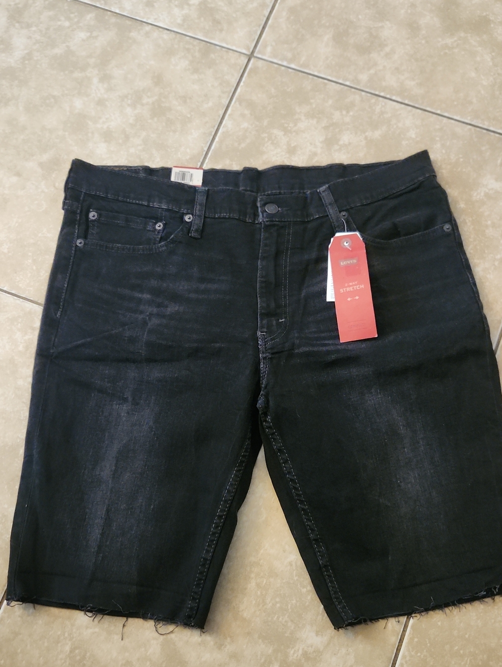 Levi's Men's Black Stretch Denim Shorts